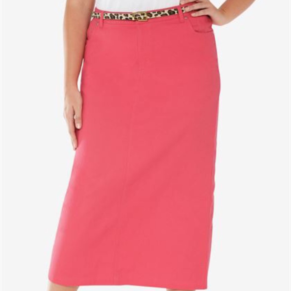 Jessica London Coral Colored Denim Skirt